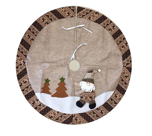 Saia Árvore Natal Rústica  Marrom Papai Noel  Forest 90cm