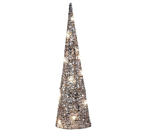 Árvore Pinheiro Cone Iluminado  Luxo 10 Lâmpadas 40cm
