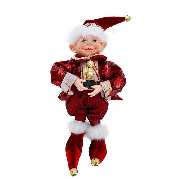 Gnomo Elfo Natal Prime Peter Vinho 30cm - Magizi