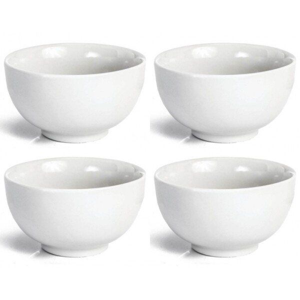 Tigela Cumbuca Porcelana Branca 440Ml 4 Unidades - Capri