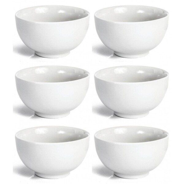 Tigela Cumbuca Porcelana Branca 440Ml 6 Unidades - Capri