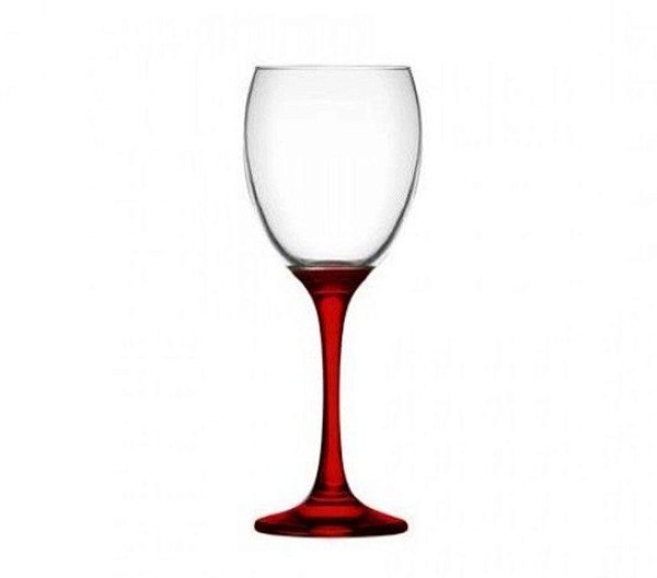 Taça Venue Red Vinho Branco 245ml com pé vermelho - Vitrizi