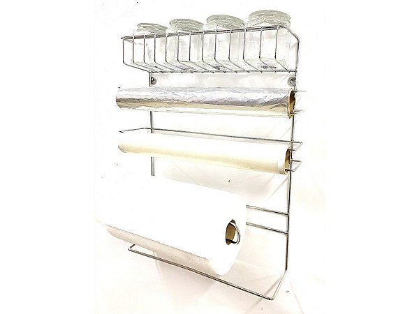 Suporte Porta Condimentos 5 Em 1 Com 4 Potes Vidro Sextavado - Mundial
