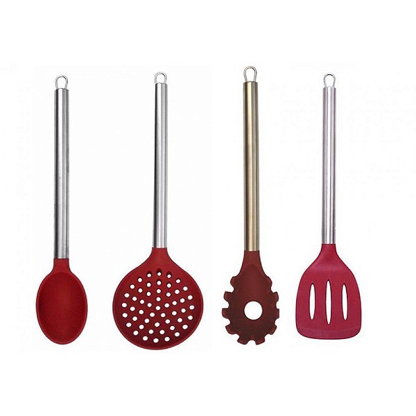 Jogo de Utensílios Silicone 4 Peças Premium - Yazi