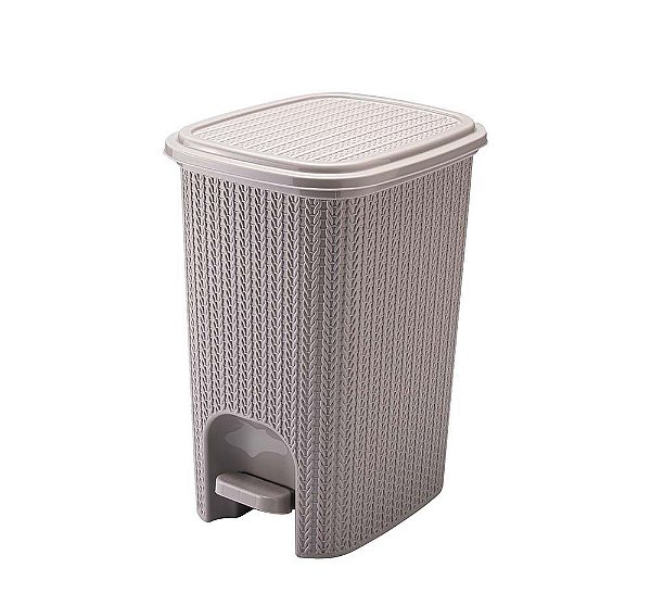Lixeira com Pedal Trama Cinza 12 Litros - Plasútil
