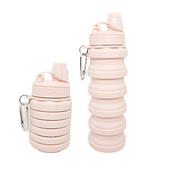 Garrafa Squeeze Silicone Retrátil Soft Rosa 500ml - Fratelli