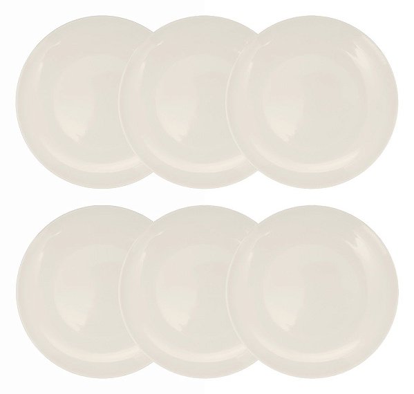 Jogo Prato de Refeição Melamine Plaza Premium 25cm 6 Unidades - Yangzi