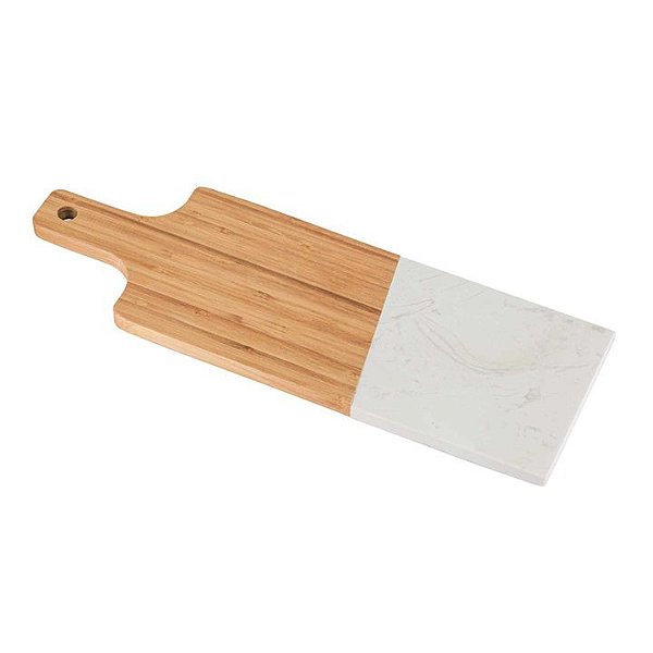 Tábua Bambu e Mármore Premium Retangular 45cm - Yangzi