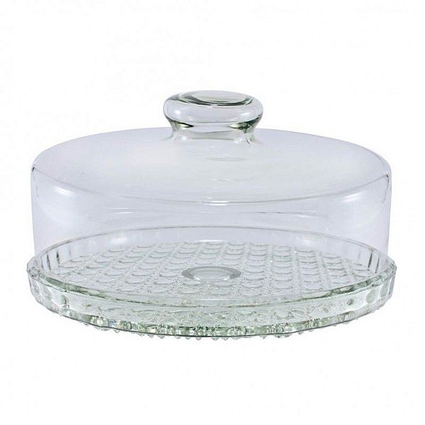 Boleira Vidro Prato Para Bolo Colonial Grande 28cm