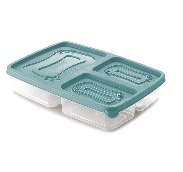 Pote 3 Divisórias Marmita Para Freezer e Micro-ondas - Plasútil