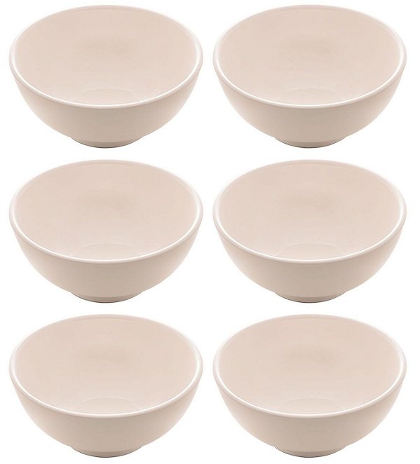 Jogo Tigela Bowl Porcelana Clean Branca 350ml 6 Unidades - Lyor