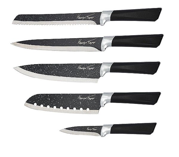 Conjunto de Facas Henrique Fogaça Aço Inox Black Prime 5 Peças - Yangzi