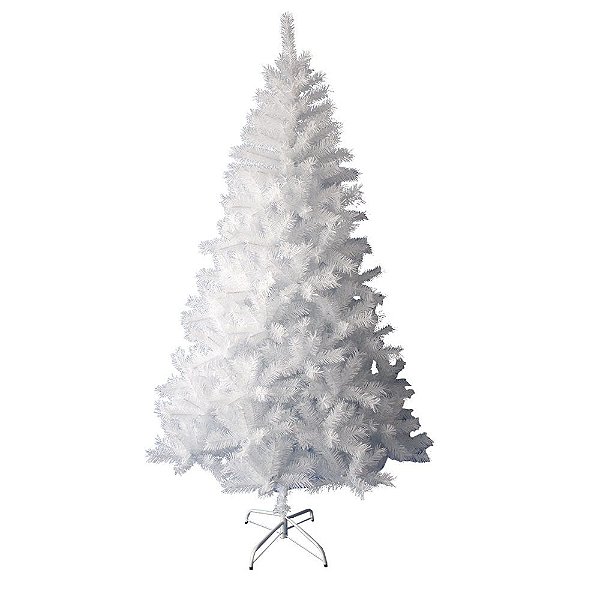 Árvore de Natal Pinheiro Suíço Branco Luxo Premium 900 Galhos 2,10m - Master Christmas