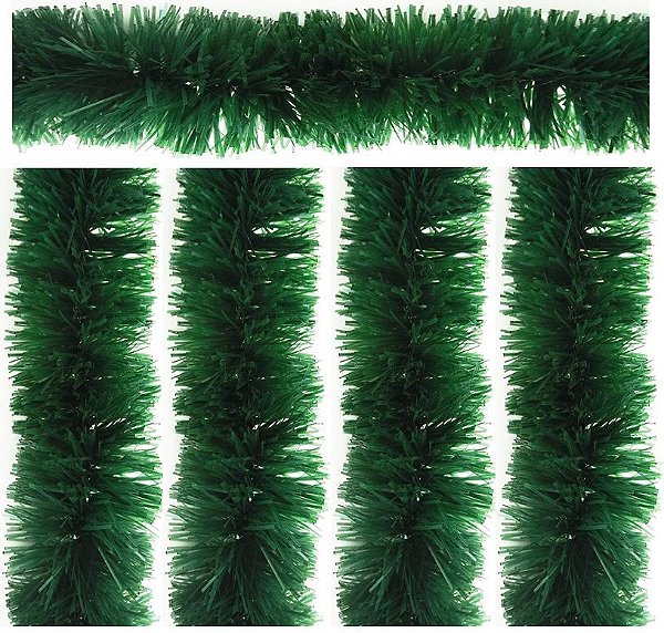 Festão De Natal Pet Largo Verde Fosco 12cm Jogo 25 metros