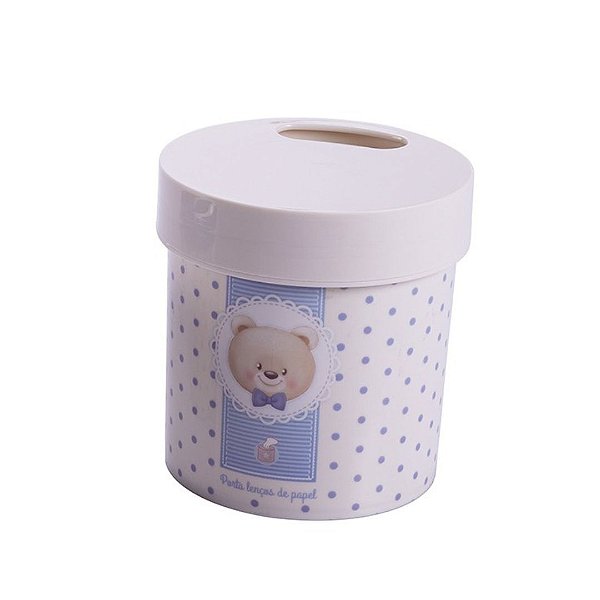 Porta Lenços de Papel Higiênico para Bebês Ursinho Azul - Plasútil