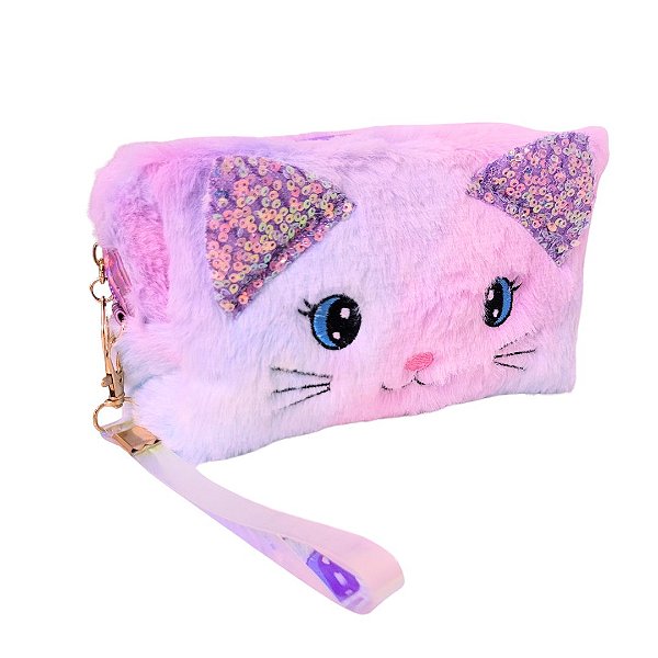 Necessaire Estojo Porta Objetos Pelúcia Prime Gatinho Furta Cor - Lívon