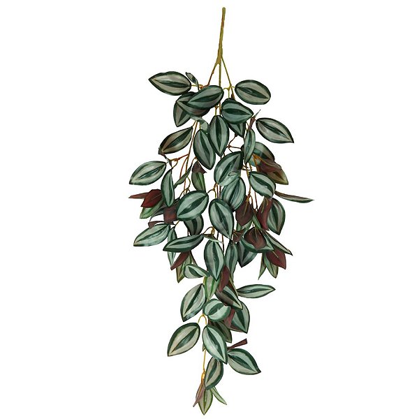 Folhagem Pendente Lambari Artificial Verde e Vinho Premium 64cm - MC Flores