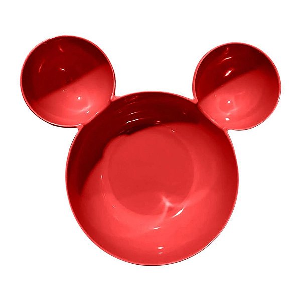 Bowl Petisqueira Orelha Mickey Mouse Vermelho Melamina 21cm - Tuut