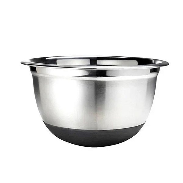 Bowl Aço Inox Fundo Premium 22cm Base Emborrachada Antiderrapante - Quality House