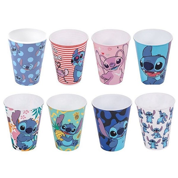 Kit 8 Copos Stitch Disney 280ml Estampas Sortidas Festa - Plasútil