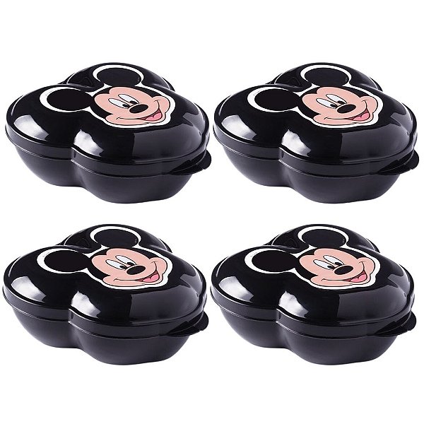 Kit 4 Porta Objetos Mix Mickey Lembrancinha Aniversário 330ml Com Tampa - Plasútil