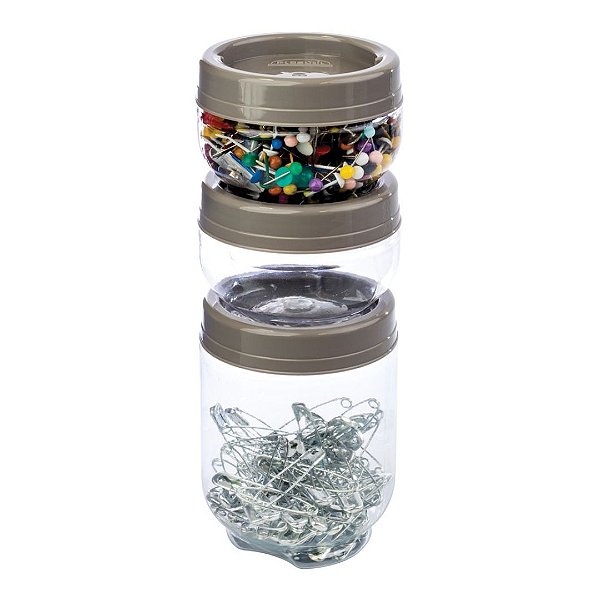 Conjunto 3 Potes Organizadores Gire e Trave  - Plasútil