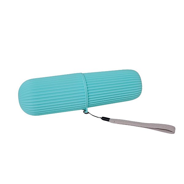 Box Porta Escova Multiuso Modelo Azul Estriado Prime 20cm - Plasútil