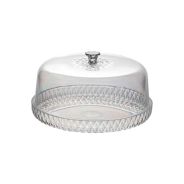 Boleira Glamour Acrílico Transparente 26cm - Plasútil