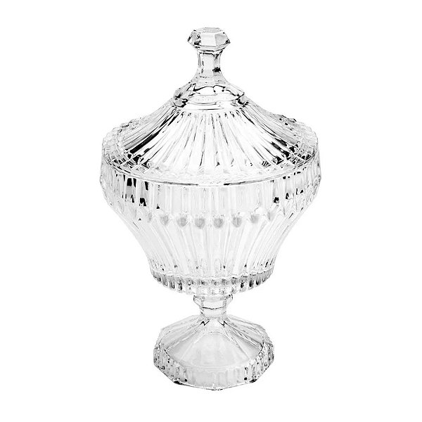 Potiche de Cristal com Pé Renaissance 17,5cm x 28cm - Lyor