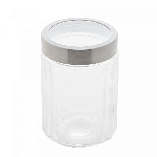 Porta Mantimento de Vidro com Tampa de Aço Inox e Acrílico Sydney 1,2L - Lyor