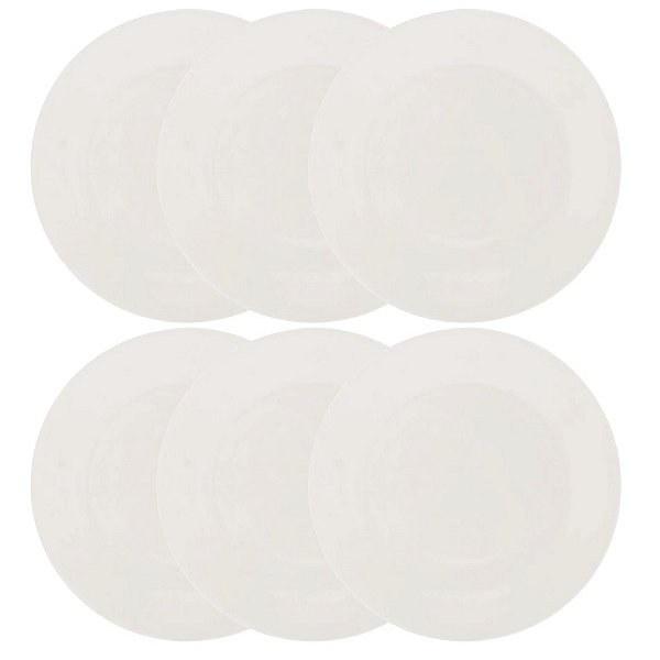 Jogo 6 Pratos para Sobremesa de Porcelana Clean 20cm - Lyor