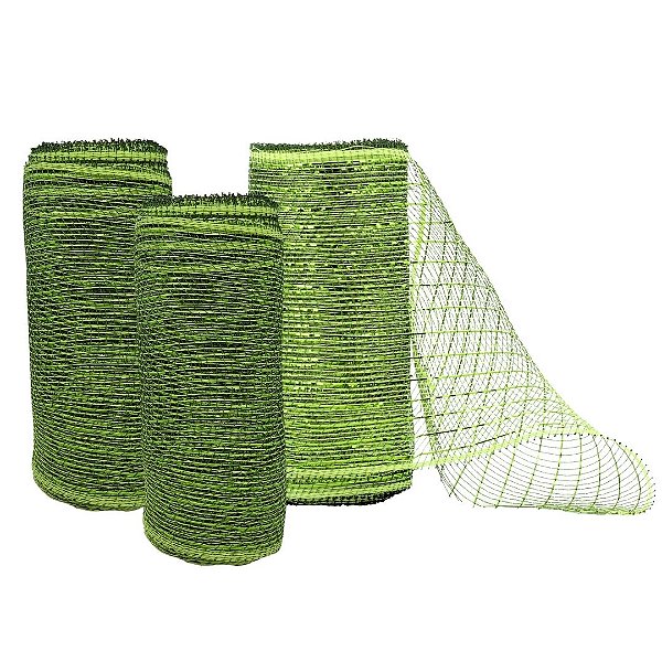 Kit 3 Telas Decoração Natal Fita Prime 15cmx5m Verde - Magizi