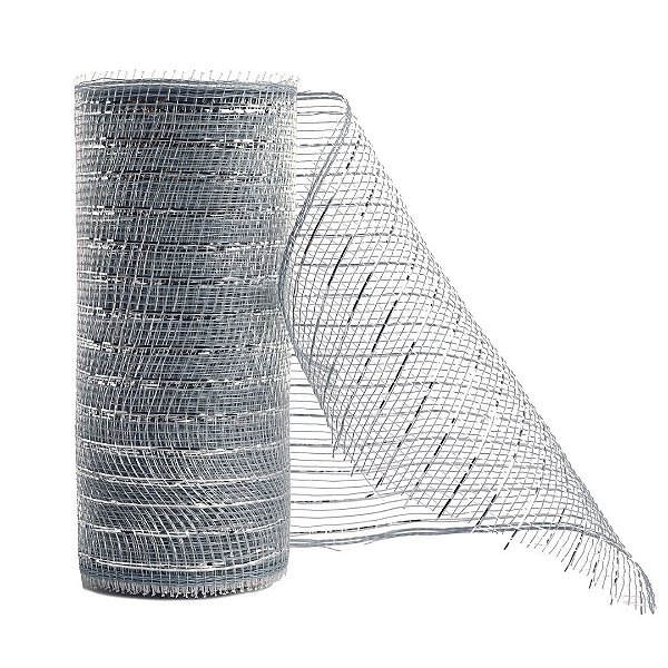 Tela Decoração Natal Fita Larga Prata Prime 15cm x 5 metros - Magizi