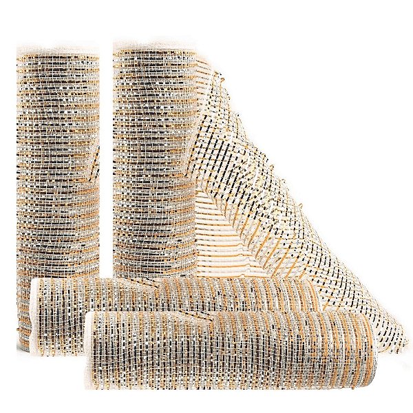 Kit 4 Telas Decoração Natal Fita Larga Branco Prata e Dourado 25cm x 5 metros - Magizi