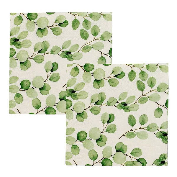 Kit Guardanapo Decorado Estampa Folhagens Luxo 40 Folhas 33cm - Tuut