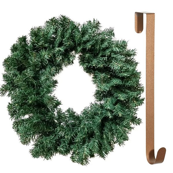 Jogo Guirlanda 60cm 160 Galhos E Suporte Encaixe Porta Metal Rosê - Magizi