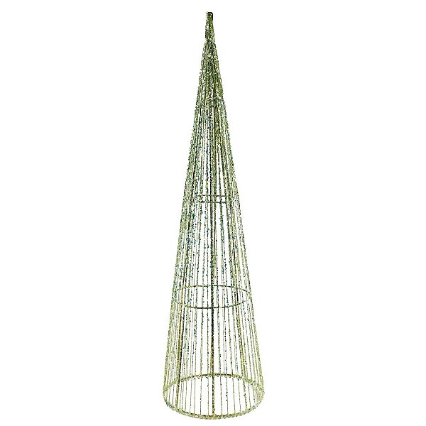 Árvore Cone Aramado Verde Line Algodão Brilho Suave 60cm - Magizi