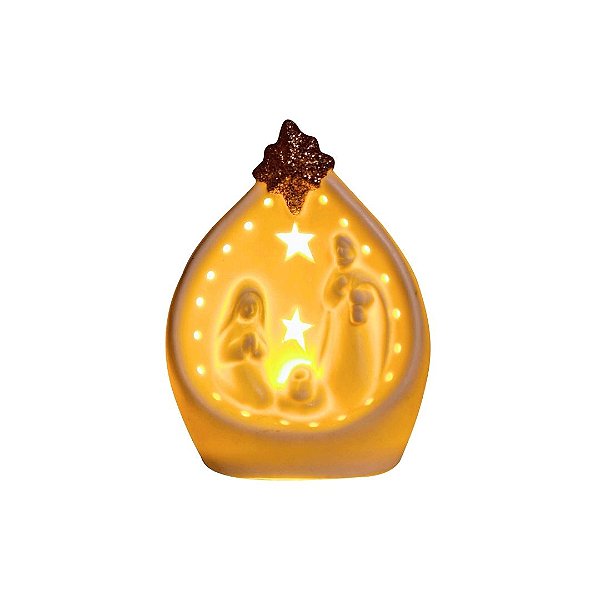 Sagrada Família Cerâmica Iluminada Led 10cm - Magizi