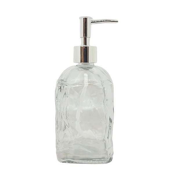 Saboneteira Porta Sabonete Líquido Vidro Clear Geométrico 500ml - Tuut