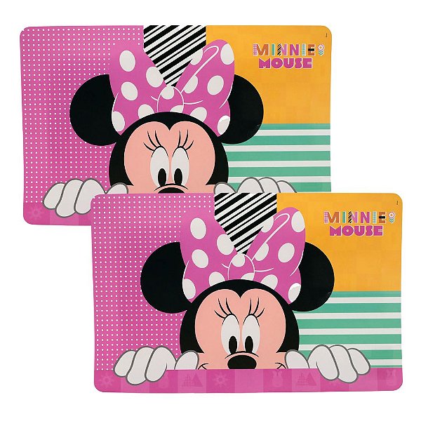 Jogo Americano Infantil Minnie Disney 43x28cm 2 Peças - Tuut