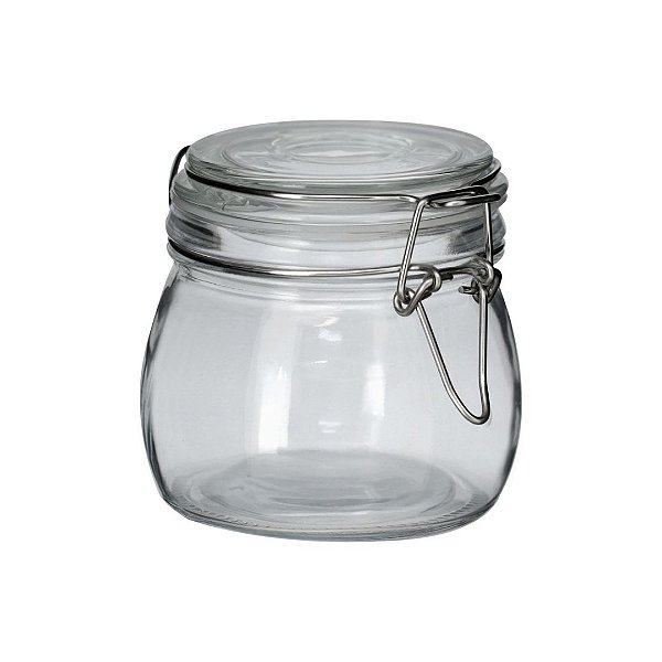 Pote Hermético Vidro Redondo Trava Metal Plus 500ml - Tuut