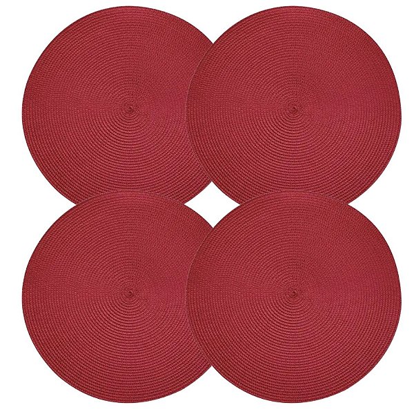 Jogo Americano Redondo Fresno Espiral Cereja 38cm 4 Peças - Lyor