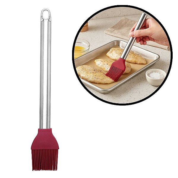 Pincel Culinário Silicone Premium Cabo Inox Elite 25cm - Tuut