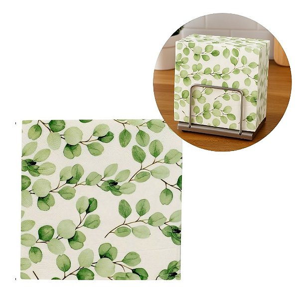 Guardanapo Decorado Estampa Folhagens Luxo 20 Folhas 33cm - Tuut