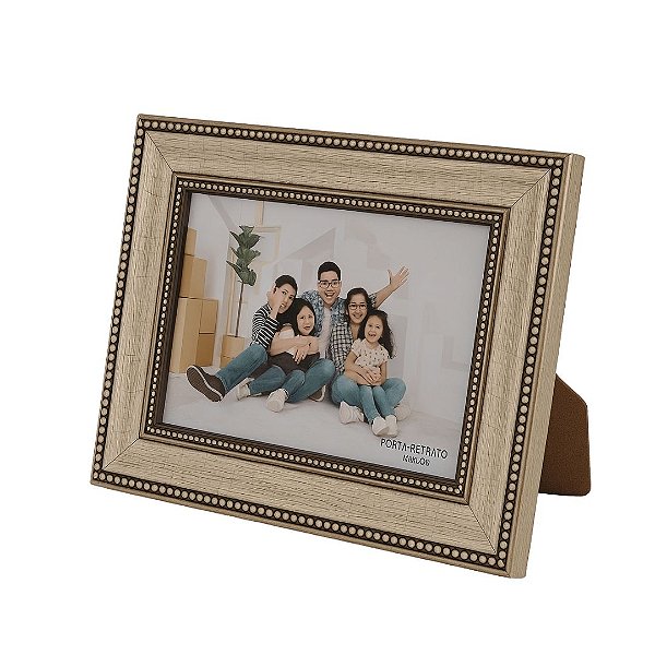 Porta Retrato Moldura Madeira Premium Champanhe Point Para Foto 15x21