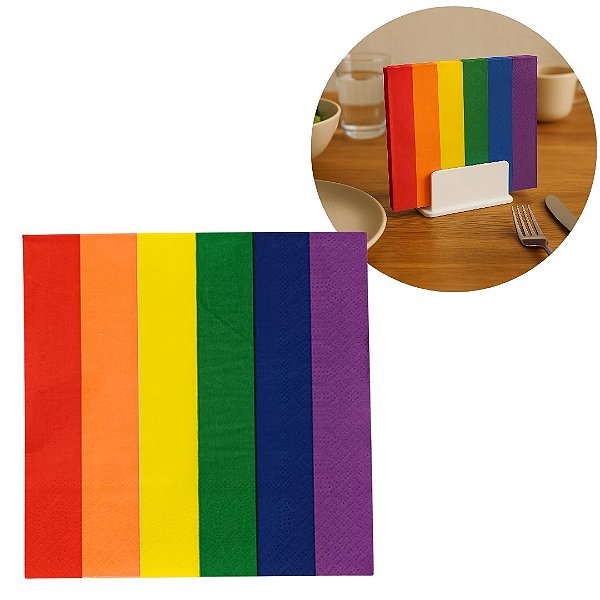 Guardanapo Estampado Colorido Arco-íris 20 Folhas 16cm x 16cm - Tuut