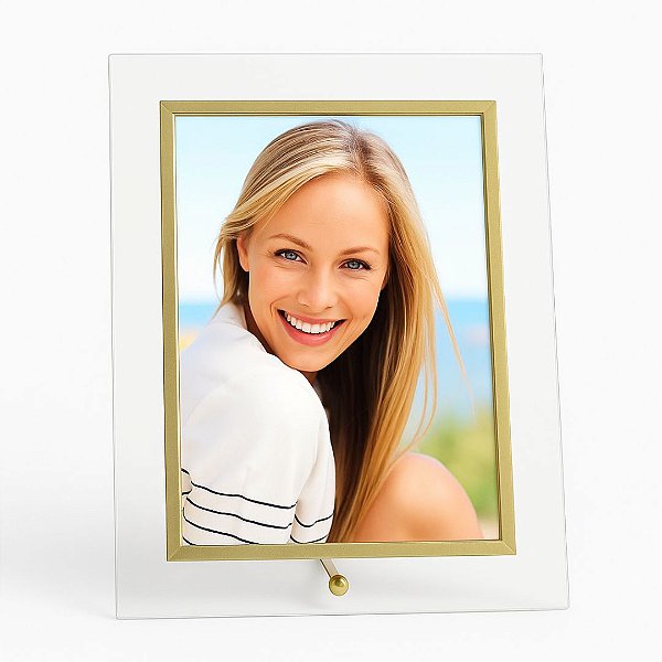Porta Retrato Vidro Filete Dourado Prime Para Fotos 15x20 Vertical – Tuut