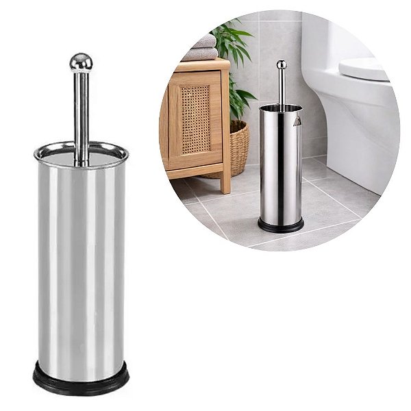 Escova Sanitária Aço Inox Premium com Base Suporte - Wellmix