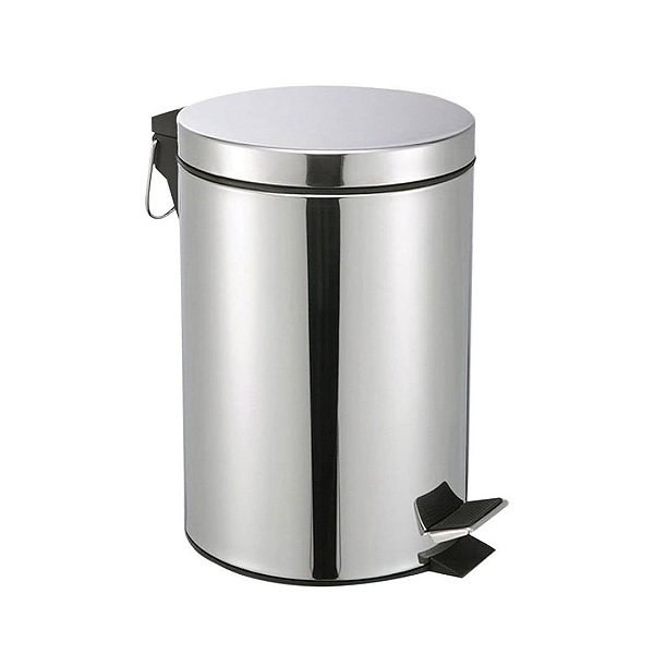 Lixeira Aço Inox Prime Com Pedal e Cesto Interno 5 Litros - Wellmix