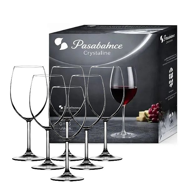 Jogo de Taças Cristal Vinho Tinto 615ml Sidera 6 Unidades Pasabahçe